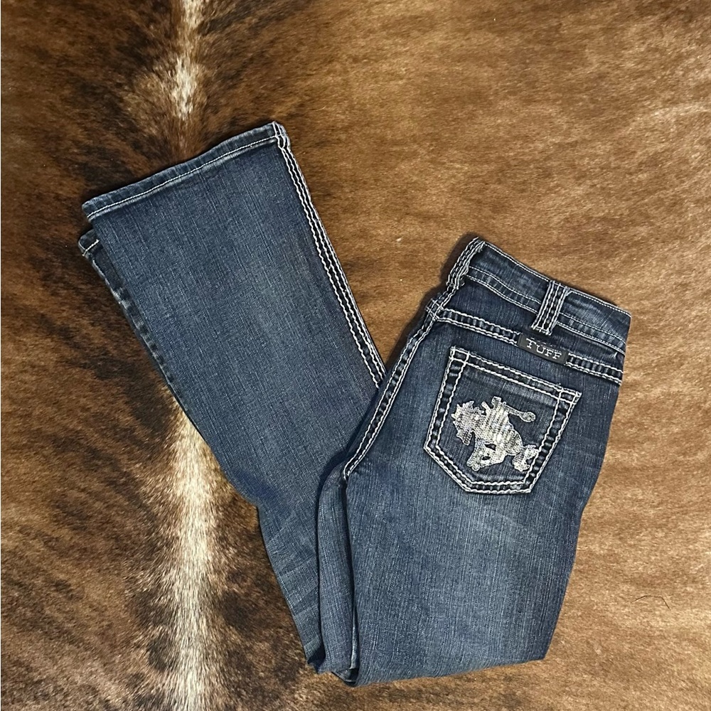 Cowgirl Tuff Wild & Wooly Shimmer Bootcut Women Jeans 27x31